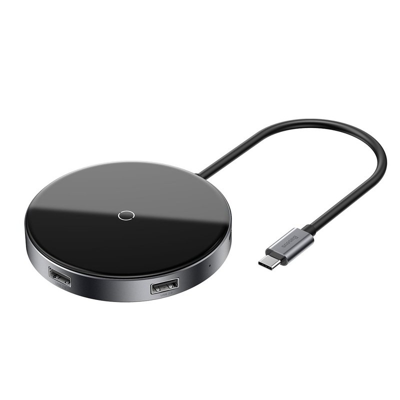 Hub Baseus Circular Mirror Wireless Charger Adapter USB 3.0/USB 2.0/USB-C - WXJMY-0G - Gray