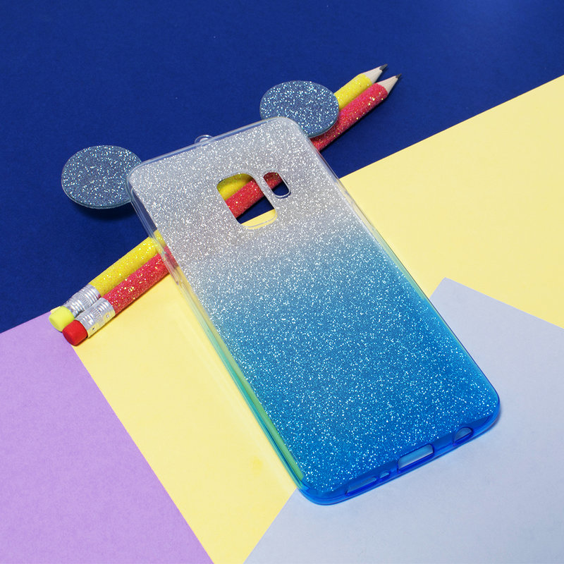 Husa Samsung Galaxy S9 Gradient Color TPU Mouse Bling Glitter - Albastru