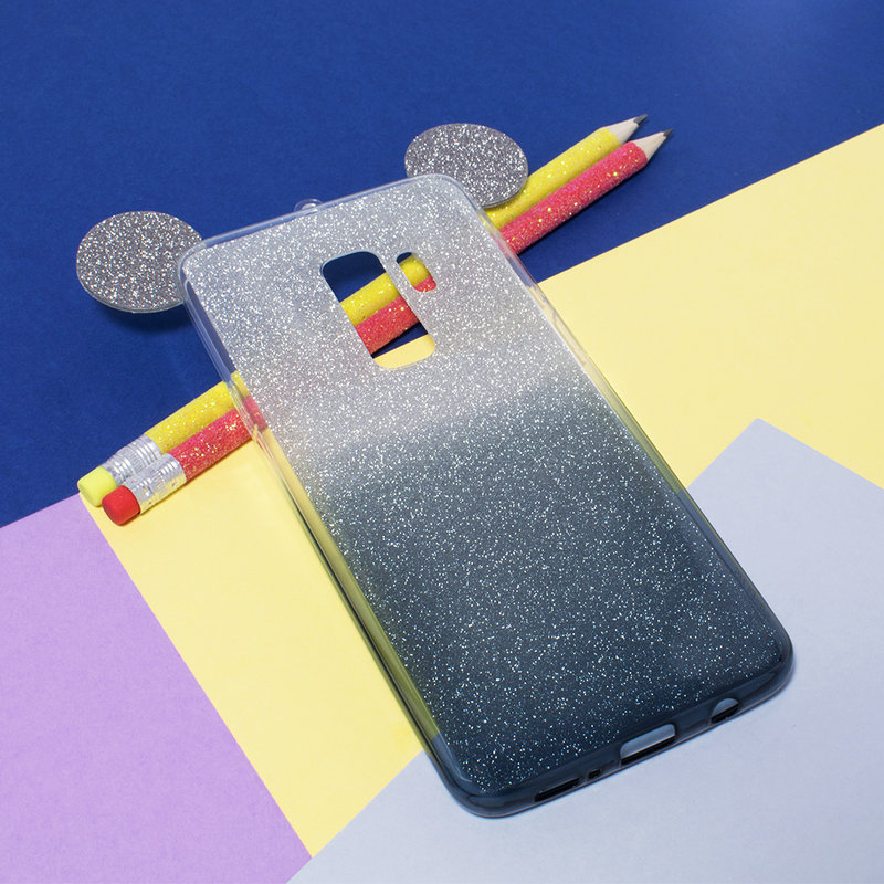 Husa Samsung Galaxy S9 Plus Gradient Color TPU Mouse Bling Glitter - Negru