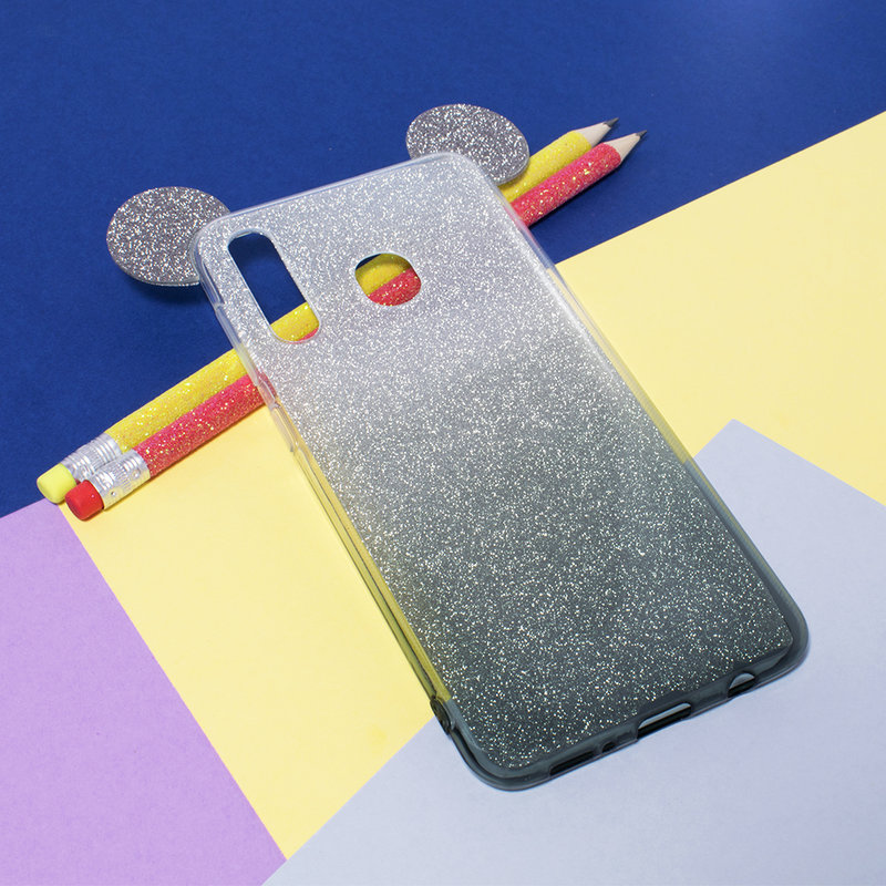 Husa Samsung Galaxy A50 Gradient Color TPU Mouse Bling Glitter - Negru