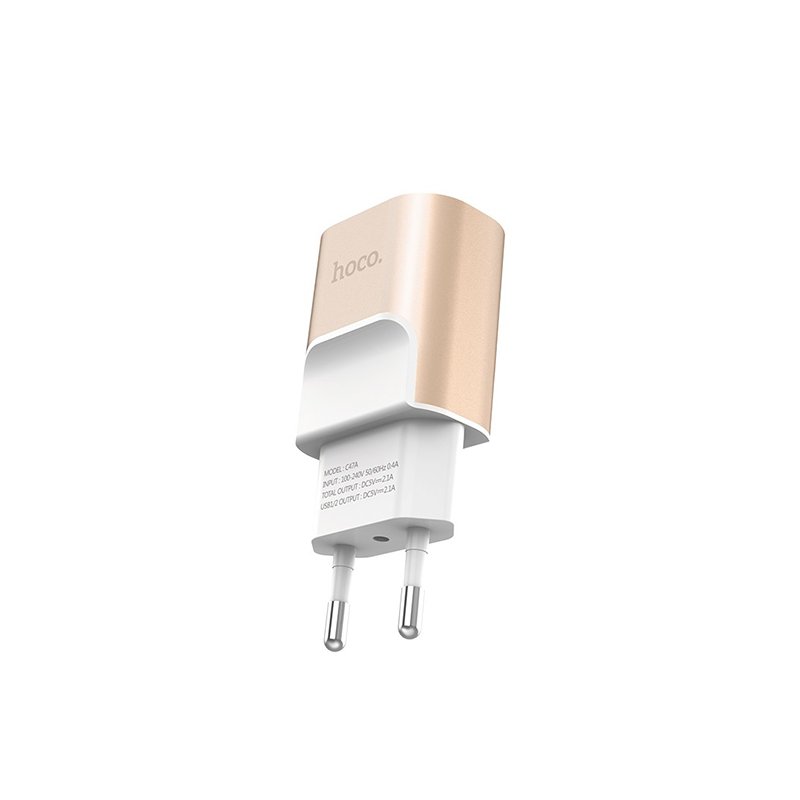 Incarcator Priza Hoco C47A Intelligent Balance 2xUSB Aluminium Alloy Shell - Silver