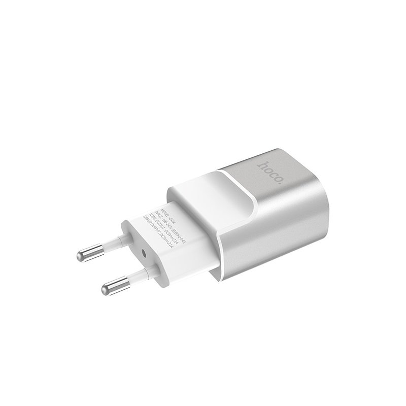 Incarcator Priza Hoco C47A Intelligent Balance 2xUSB Aluminium Alloy Shell - Silver