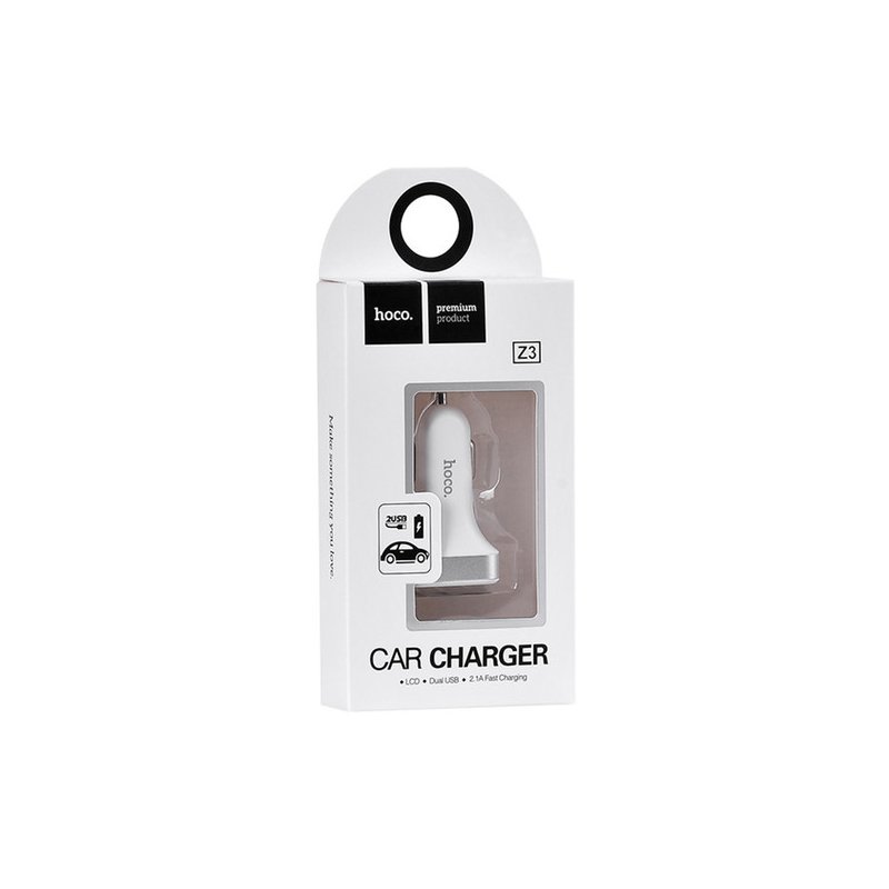 Incarcator Auto Hoco Z3 Dual-USB Fast Charging 3.1A - White