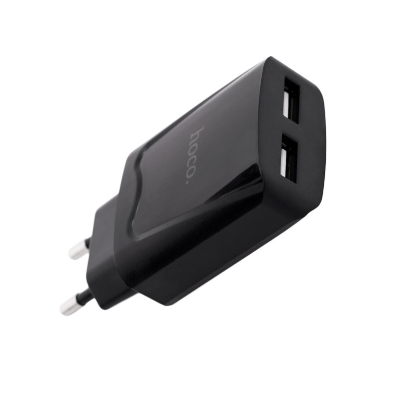 Incarcator Priza Hoco C52A Travel Charger Intelligent Balance 2xUSB 2.1A - Black