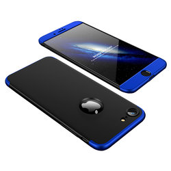 Husa iPhone 7 GKK 360 Full Cover Logo Cut Negru-Albastru 