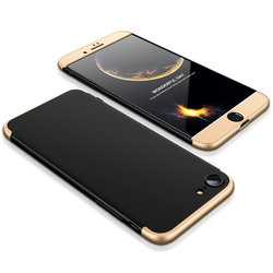 Husa iPhone 7 GKK 360 Full Cover Negru-Auriu
