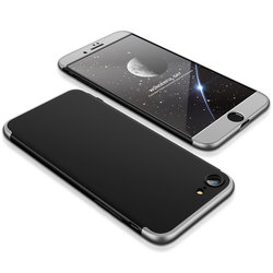 Husa iPhone 8 GKK 360 Full Cover Negru-Argintiu