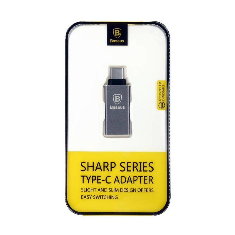 Adaptor USB To Type-C Baseus Sharp 3.0A - CATYPEC-AD0G - Dark Gray