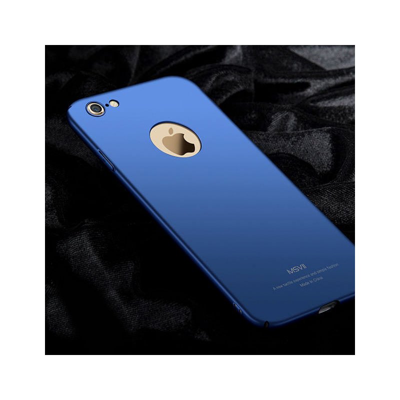 Husa iPhone 7 MSVII Ultraslim Back Cover Logo Cut - Blue