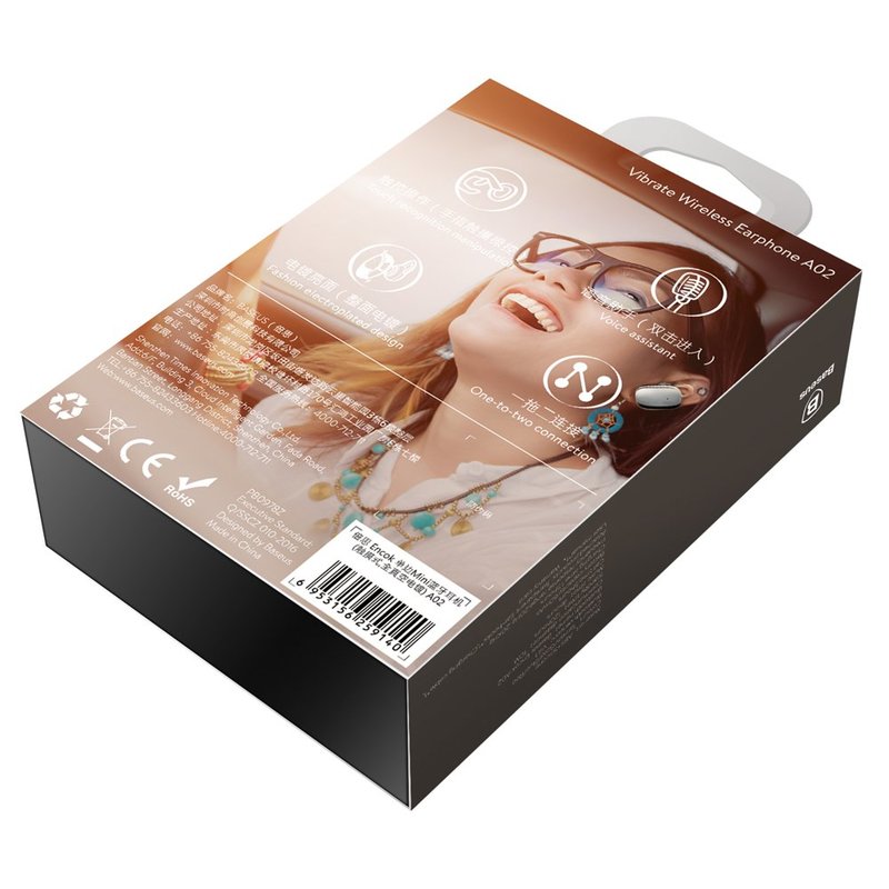 Casca Bluetooth 4.1 Baseus Encok A02 Mini Wireless Earphone - NGA02-0A - Black