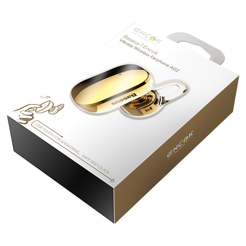Casca Bluetooth 4.1 Baseus Encok A02 Mini Wireless Earphone - NGA02-0V - Gold