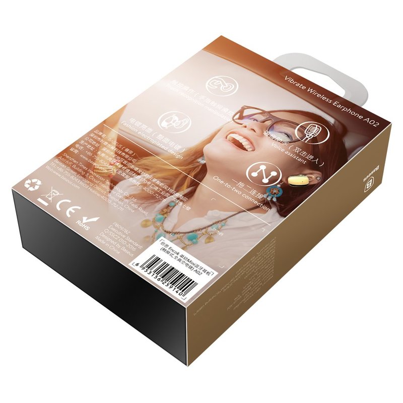 Casca Bluetooth 4.1 Baseus Encok A02 Mini Wireless Earphone - NGA02-0V - Gold