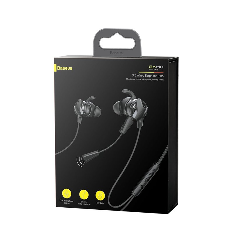 Casti In-Ear Cu Microfon Baseus Gamo H15 Mini Jack Headset - NGH15-01 - Black