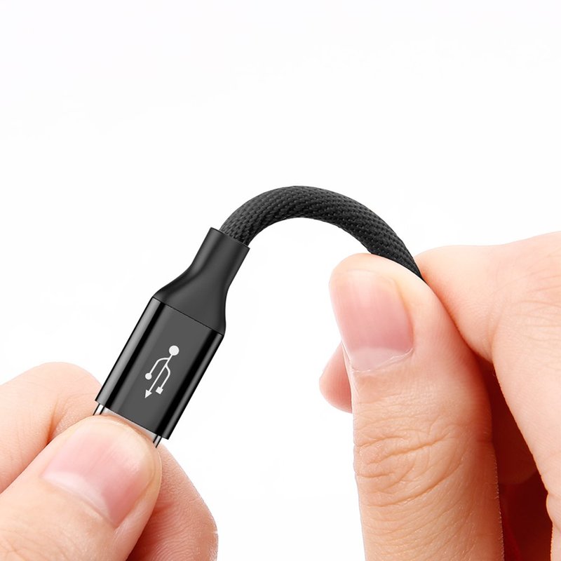 Cablu de date USB to Lightning Baseus Artistic with Material Braid 5M - CALYW-M01 - Black  