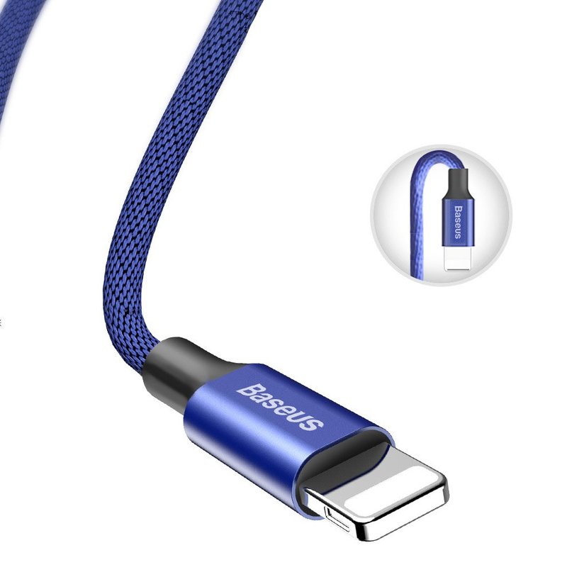 Cablu de date USB to Lightning Baseus Artistic with Material Braid 5M - CALYW-M01 - Black  