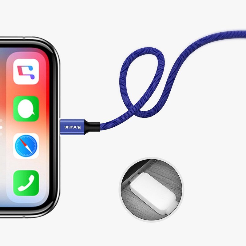 Cablu de date USB to Lightning Baseus Artistic with Material Braid 5M - CALYW-M01 - Black  