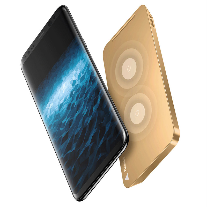 Incarcator Wireless Baseus Pad with Desktop Holder + Type-C Cable - WXHSD-0V - Gold