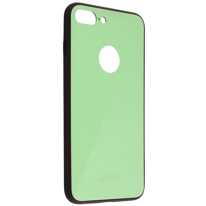 Husa iPhone 7 Plus Glass Series Logo Cut - Verde