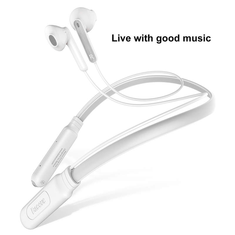 Casti In-Ear Wireless Baseus Earphone Bluetooth Encok S16 Neck Hung - NGS16-02 - White