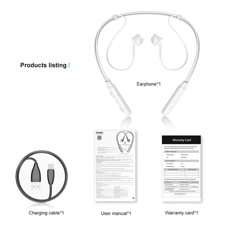 Casti In-Ear Wireless Baseus Earphone Bluetooth Encok S16 Neck Hung - NGS16-02 - White