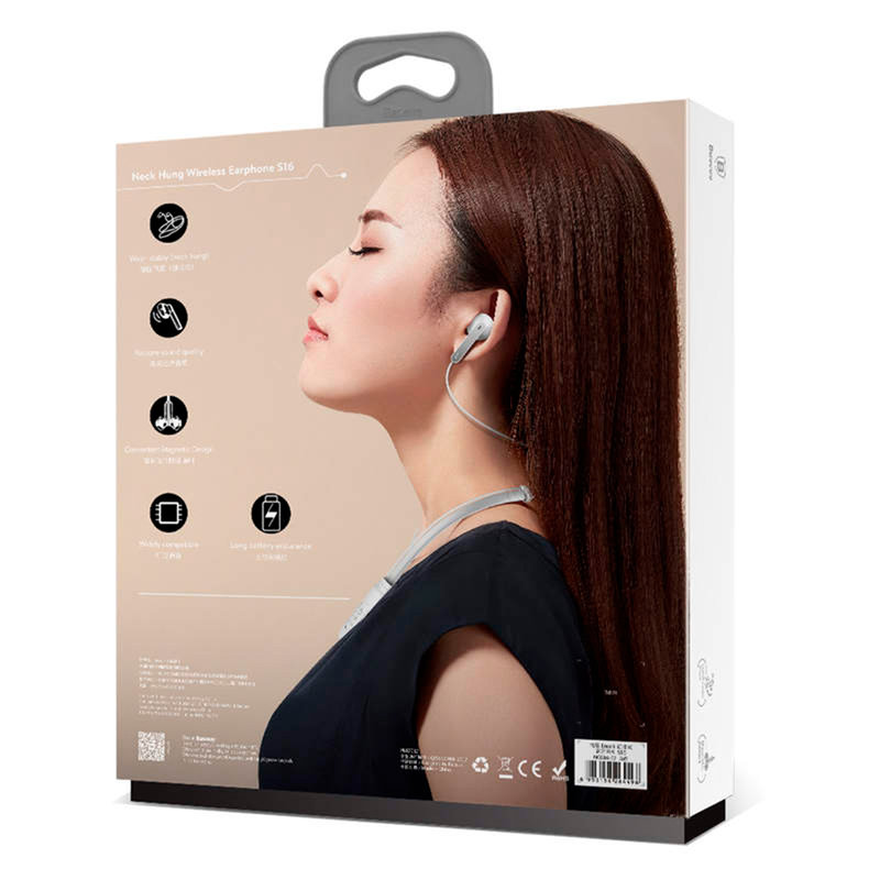 Casti In-Ear Wireless Baseus Earphone Bluetooth Encok S16 Neck Hung - NGS16-02 - White
