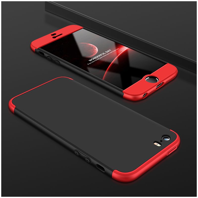 Husa iPhone 5 / 5s / SE GKK 360 Full Cover Negru-Rosu