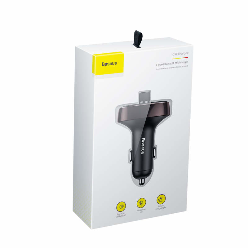 Incarcator Auto Cu Modulator FM Baseus T-Typed Wireless MP3 - CCALL-TM12 - Dark Coffee