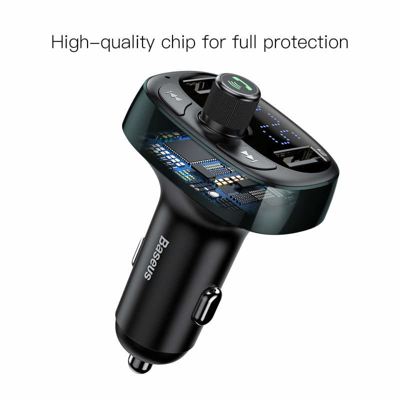 Incarcator Auto Cu Modulator FM Baseus T-Typed Wireless MP3 - CCALL-TM0A - Tarnish