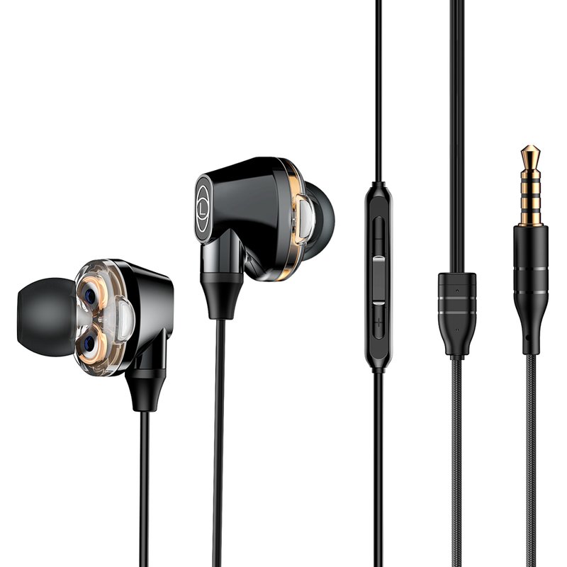 Casti In-Ear Cu Microfon Baseus Encok H10 Wired with Dual Moving-coil - NGH10-01 - Black 