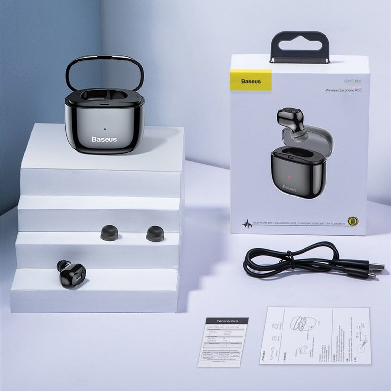 Casca Bluetooth 5.0 Baseus Encok A03 Waterproof Mini Wireless Earphone - NGA03-01 - Black