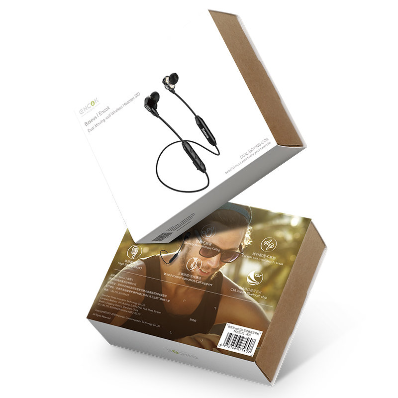 Casti In-Ear Wireless Baseus Encok S10 Bluetooth with Dual Moving-coil - NGS10-01 - Black