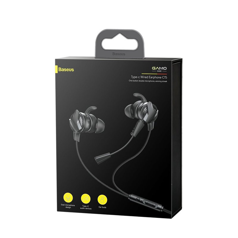 Casti In-Ear Cu Microfon Baseus Gamo C15 Type-C Headset - NGC15-01 - Black