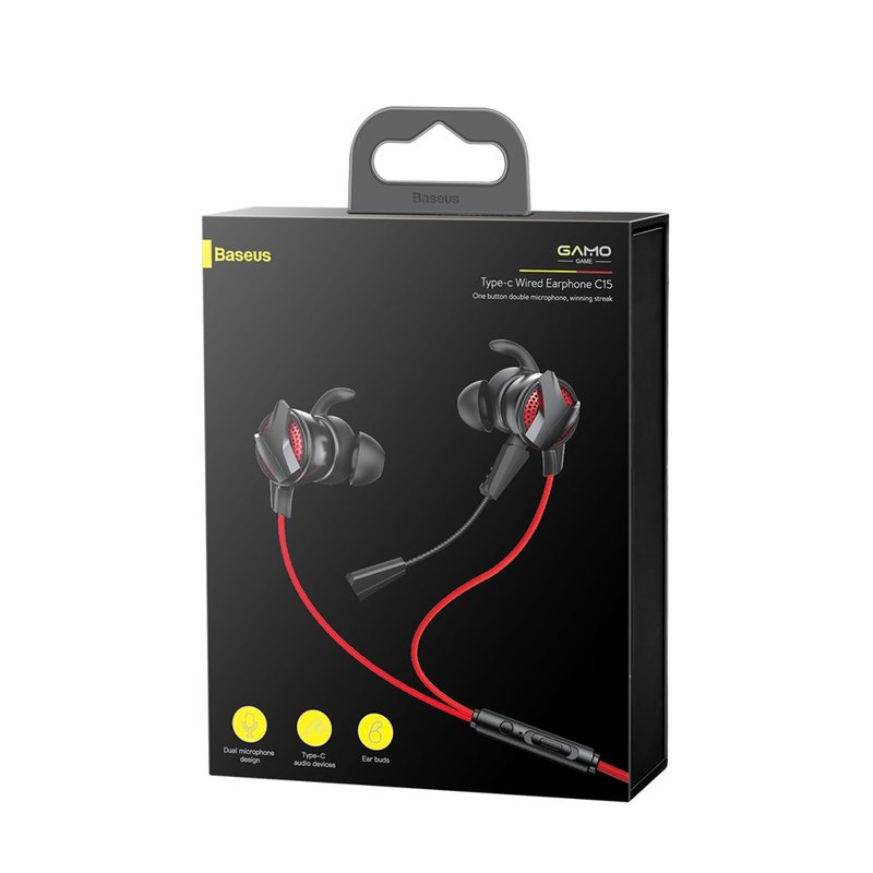 Casti In-Ear Cu Microfon Baseus Gamo C15 Type-C Headset - NGC15-91 - Red