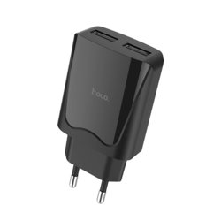 Incarcator Priza Hoco C52A Travel Charger Intelligent Balance 2xUSB 2.1A - Black