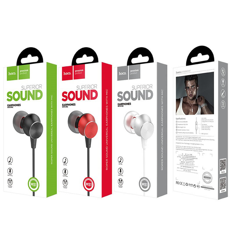 Casti In-Ear Cu Microfon Hoco M51 Proper Sound - Rosu