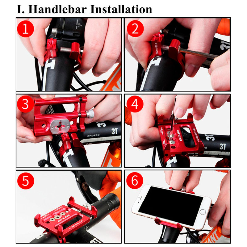 Suport Bicicleta Gub G85 Din Metal Cu Prindere De Ghidon Pentru Telefoane - Green