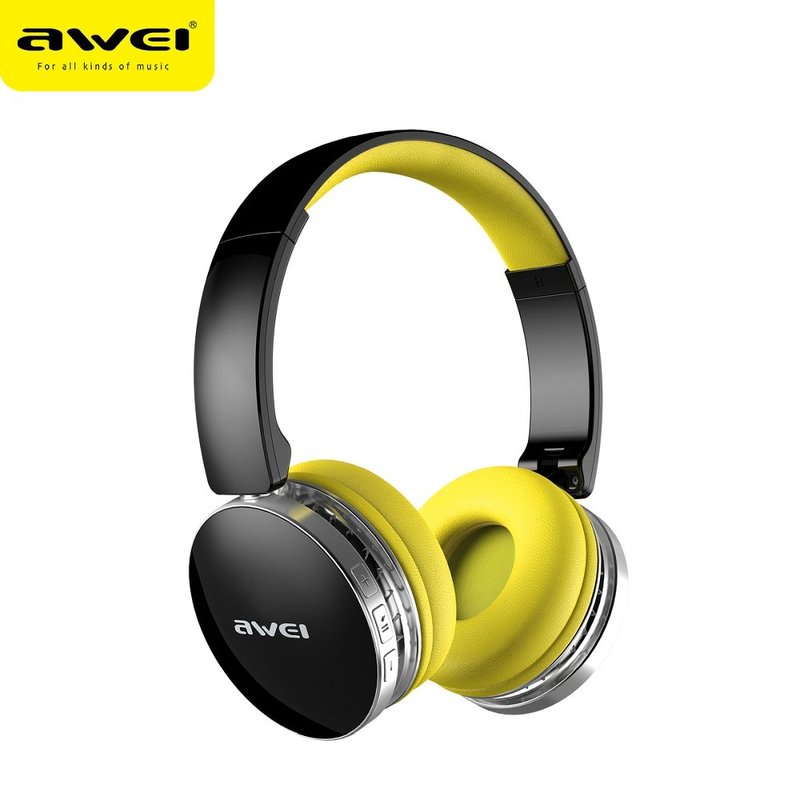 Casti On-Ear Wireless Awei A500BL Foldable Hi-Fi Stereo Bluetooth 4.0 - Yellow