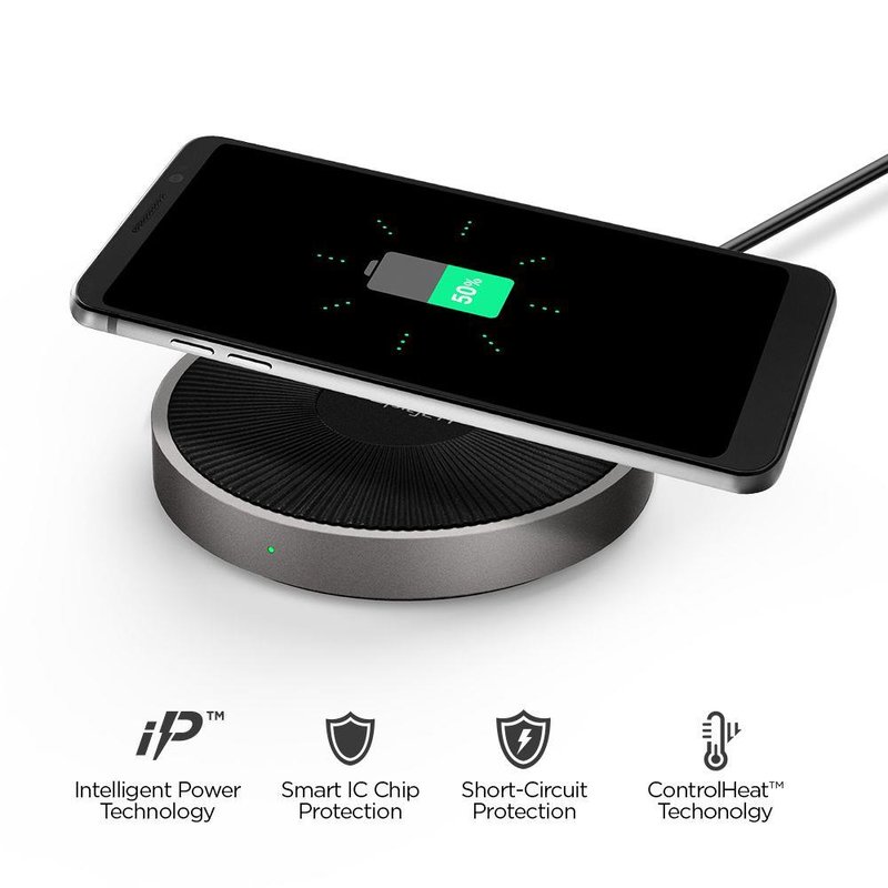 Incarcator Wireless Spigen F306W Essential Fast Charger - Silver