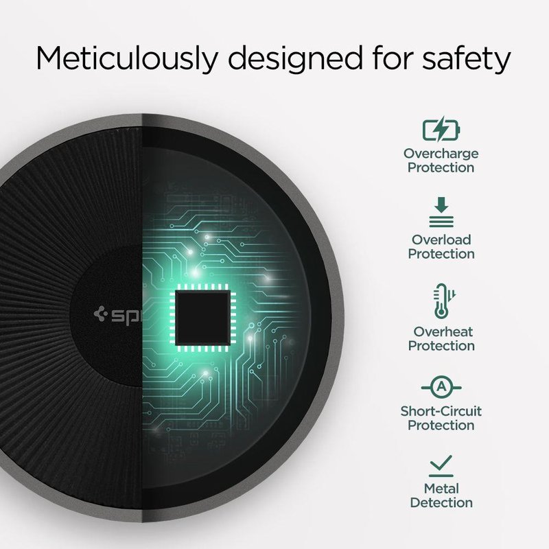 Incarcator Wireless Spigen F306W Essential Fast Charger - Silver