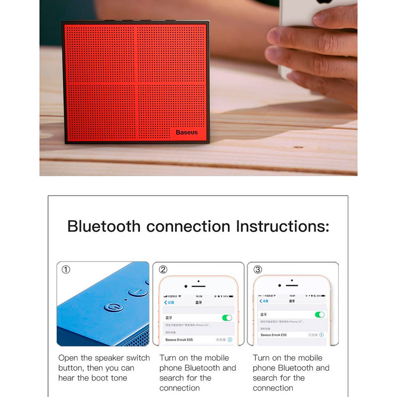 Boxa Portabila Bluetooth Baseus Encok E05 Music-Cube - NGE05-01 - Black