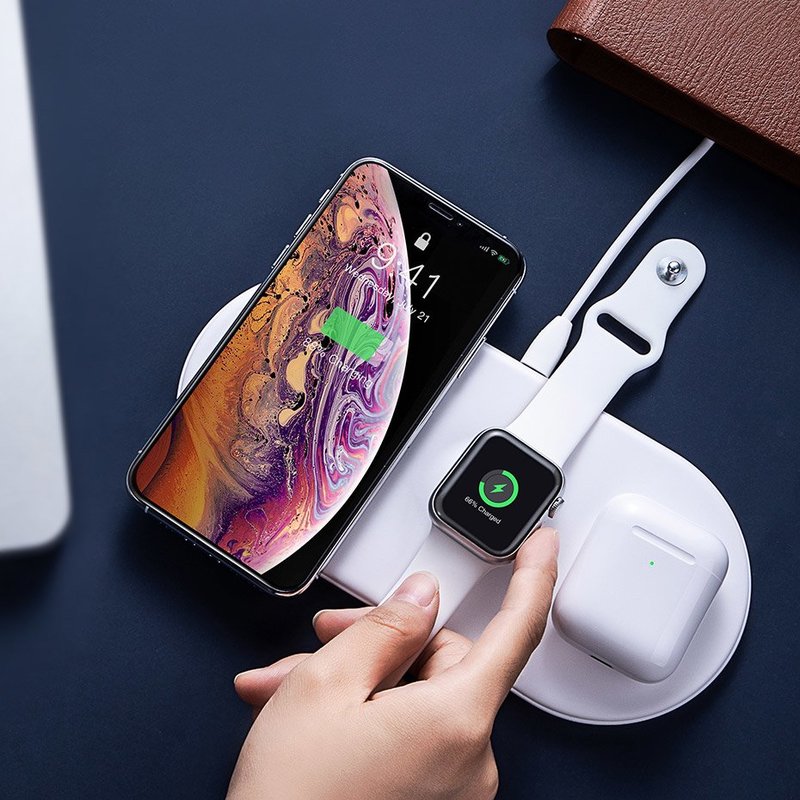 Incarcator Wireless Baseus Smart 3in1 Smartphones, Apple Watch and AirPods - WX3IN1-01 - Black
