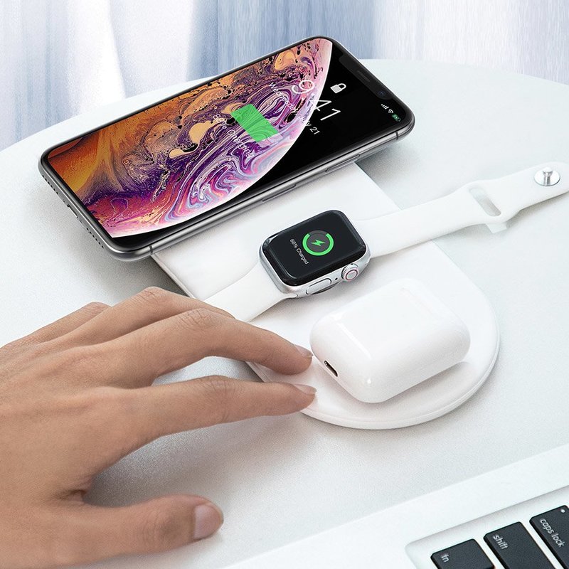 Incarcator Wireless Baseus Smart 3in1 Smartphones, Apple Watch and AirPods - WX3IN1-01 - Black