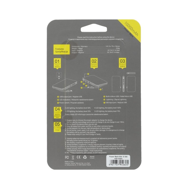 Baterie externa Silk Power Bank 10000mAh - White