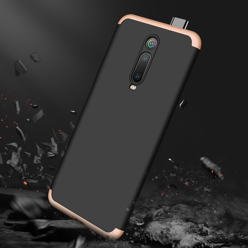 Husa Xiaomi Mi 9T Pro GKK 360 Full Cover Negru-Auriu
