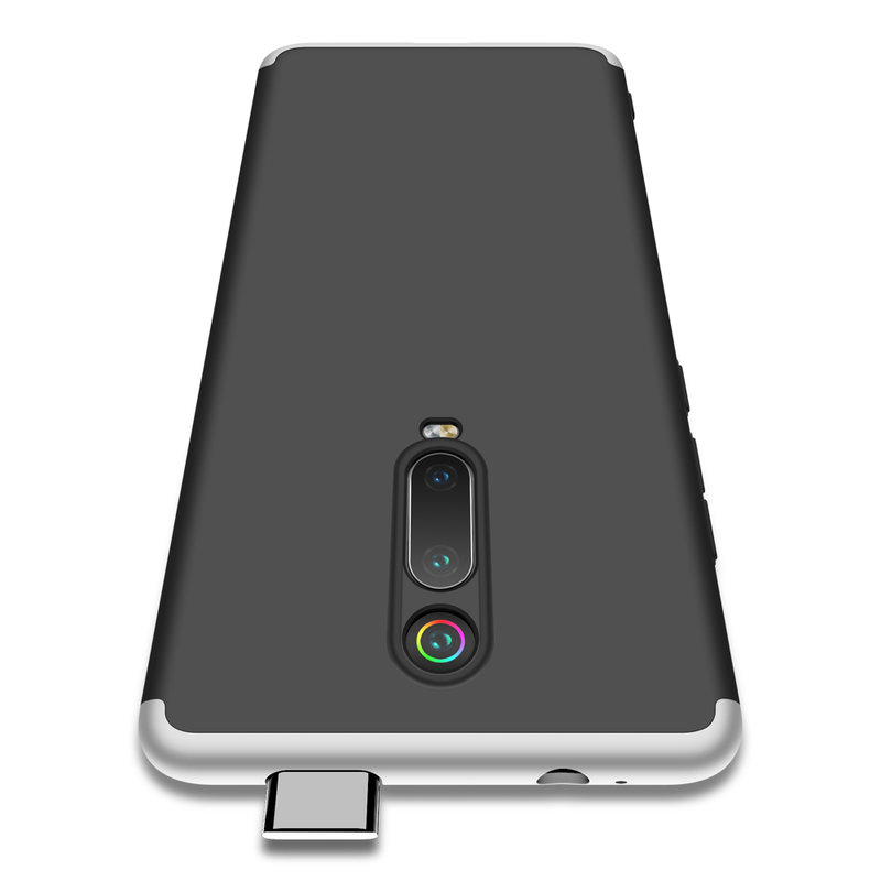 Husa Xiaomi Mi 9T Pro GKK 360 Full Cover Negru-Argintiu
