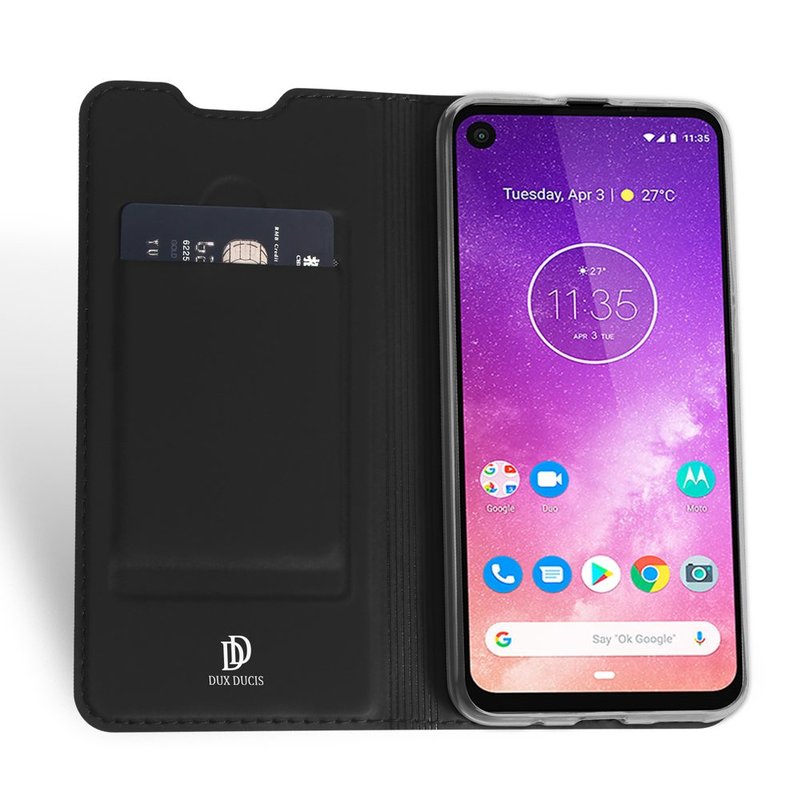 Husa Motorola One Vision Dux Ducis Flip Stand Book - Negru