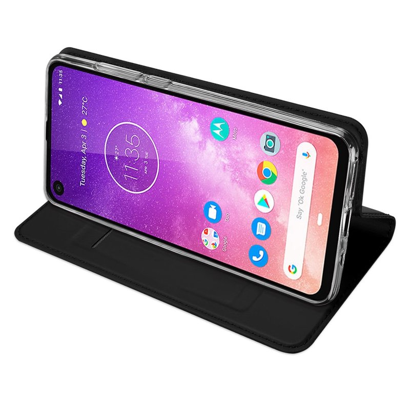 Husa Motorola One Vision Dux Ducis Flip Stand Book - Negru