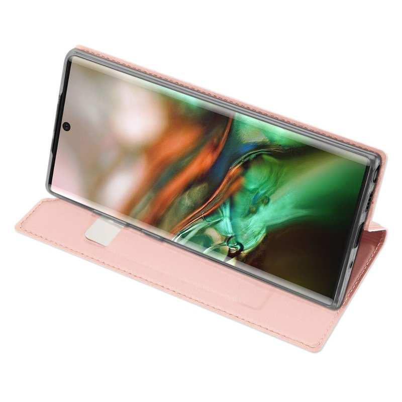 Husa Samsung Galaxy Note 10 Plus Dux Ducis Flip Stand Book - Roz