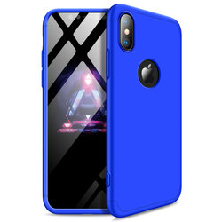 Husa iPhone XS GKK 360 Full Cover Logo Cut Albastru