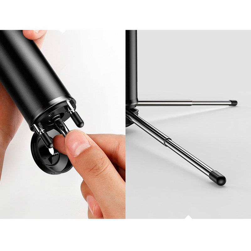 Suport Selfie Stick Baseus + Tripod Telescopic Stand Bluetooth - SUDYZP-D1S - Silver